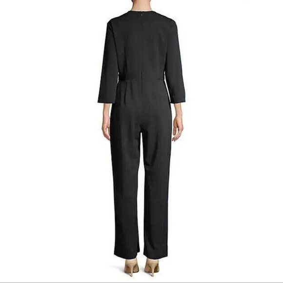 H Halston Black Wide Leg Jumpsuit - Picture 3 of 7